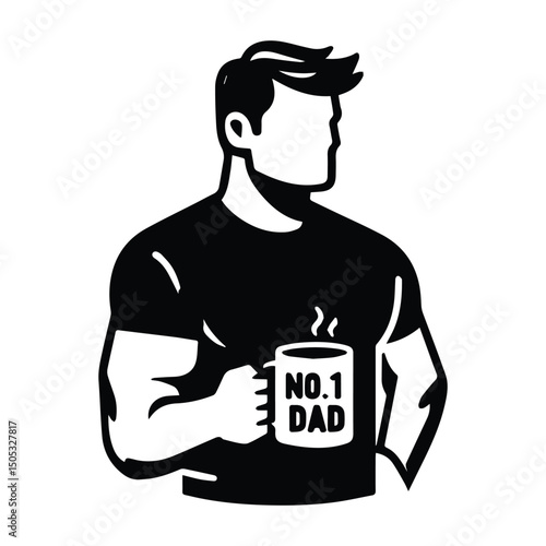 Number 1 Dad award badge design vector illustration