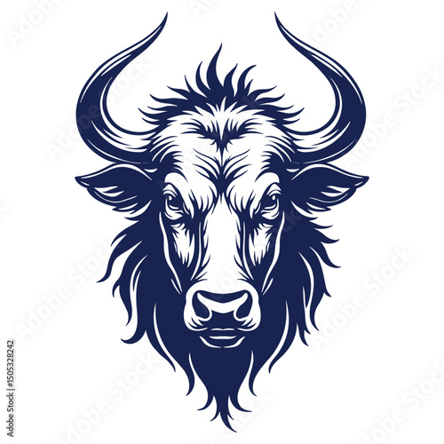 Stylized Bull Head Strong Design