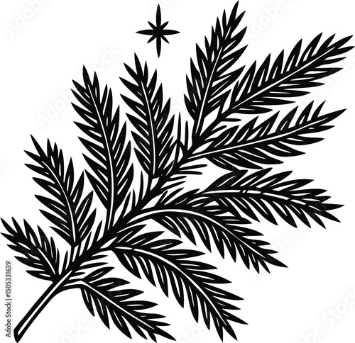 Wallpaper Mural christmas tree branches single Torontodigital.ca