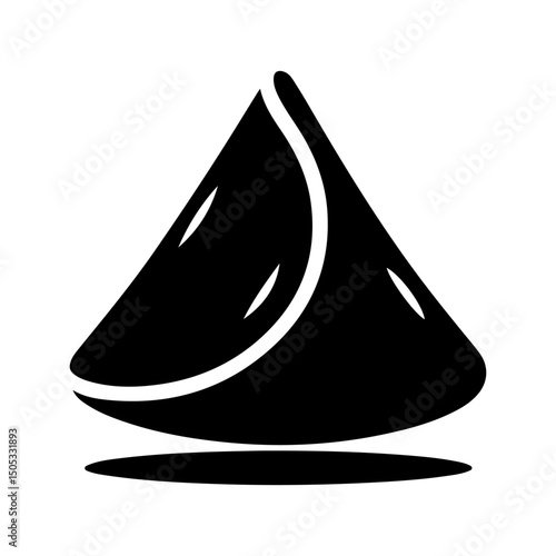 Samosa black icon Silhouette vector style with white background
