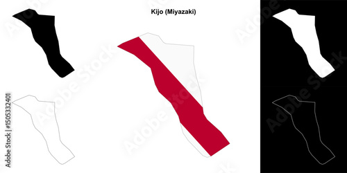 Kijo (Miyazaki) outline map set
