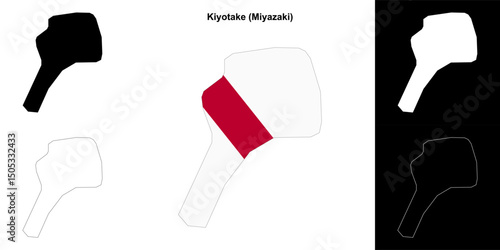 Kiyotake (Miyazaki) outline map set