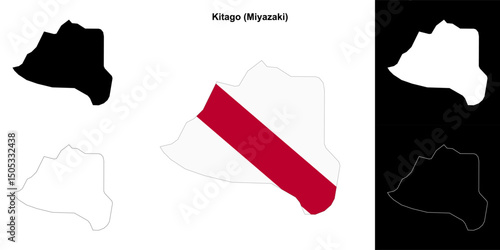 Kitago (Miyazaki) outline map set