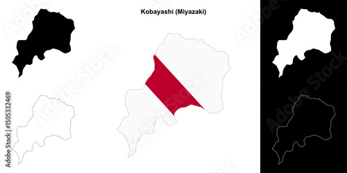 Kobayashi (Miyazaki) outline map set