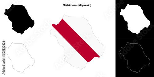 Nishimera (Miyazaki) outline map set