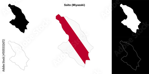 Saito (Miyazaki) outline map set