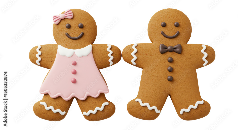 Isolated Gingerbread Couple Isolated Gingerbread Couple