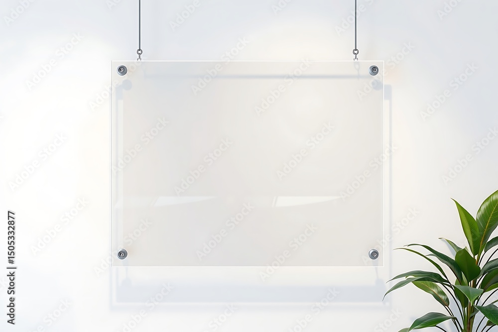 Realistic transparent A4 acrylic signage mockup for branding, logo display, office, marketing, advertising, business use. Realistic transparent A4 acrylic signage mockup for branding, logo display, office, marketing, advertising, business use.