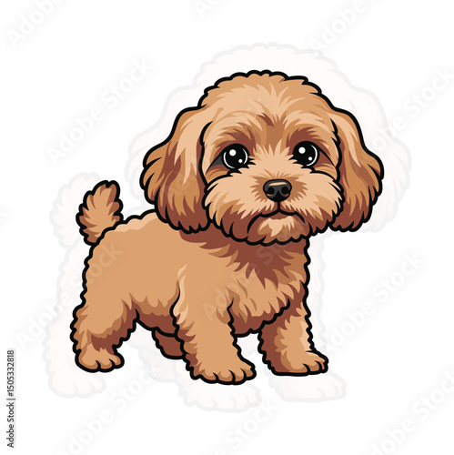 Cavapoo Dog Illustration