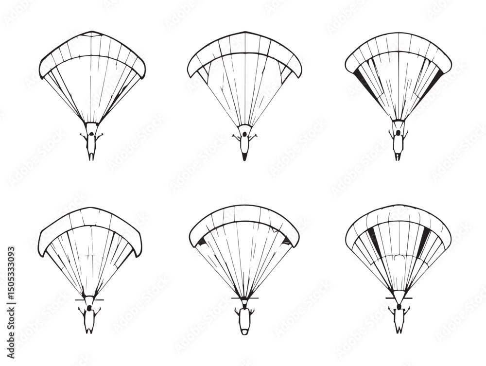 Obraz premium Paraglider line art vector illustration perfect for design