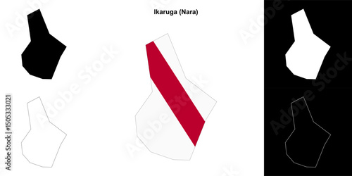 Ikaruga (Nara) outline map set