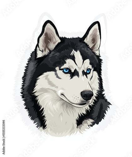 Husky with Blue Eyes EPS