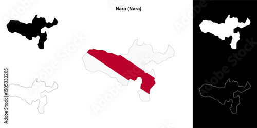 Nara (Nara) outline map set