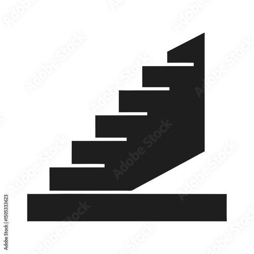Simple black and white staircase silhouette vector illustration for graphic design