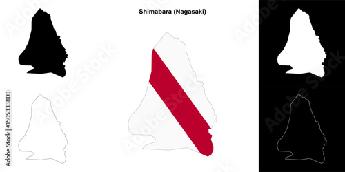 Shimabara (Naoasaki) outline map set