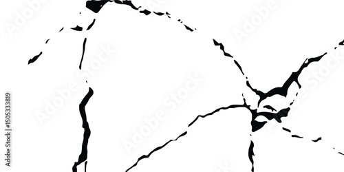 Deep cracks intertwine across a stark white surface, creating an abstract tapestry that showcases the beauty within destruction. Nature’s design captivates the observer’s imagination.
