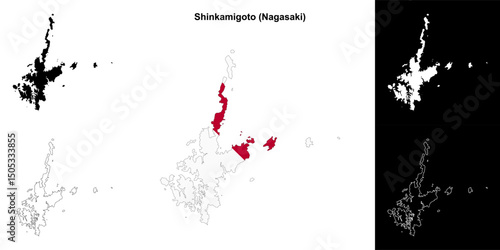 Shinkamigoto (Naoasaki) outline map set