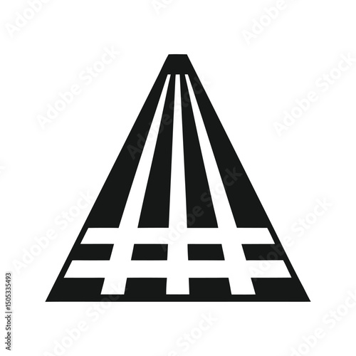 Abstract geometric shape triangular form with parallel lines and horizontal bars
