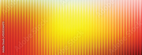 Corrugated, fluted orange and yellow colored glass vector texture. Ribbed plastic gradient background