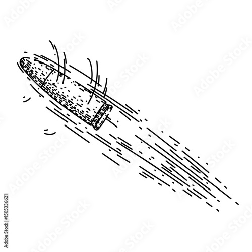 velocity bullet flying sketch hand drawn vector