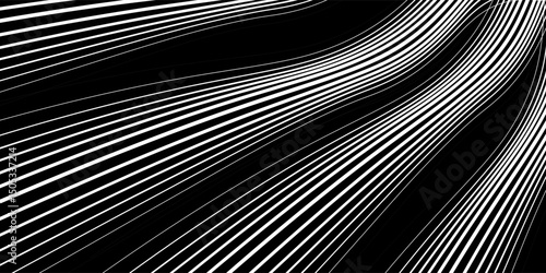 abstract black and white background art wave design, Eps 10