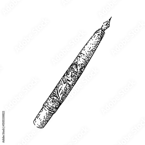 cartridge fountain pen sketch hand drawn vector