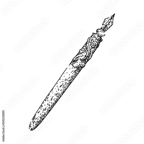 nib fountain pen sketch hand drawn vector