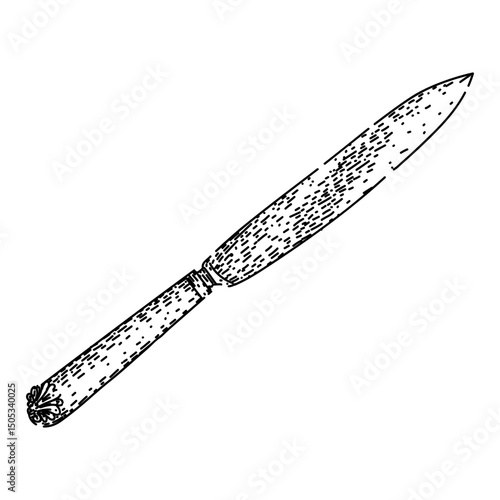 custom knife engraved silver sketch hand drawn vector