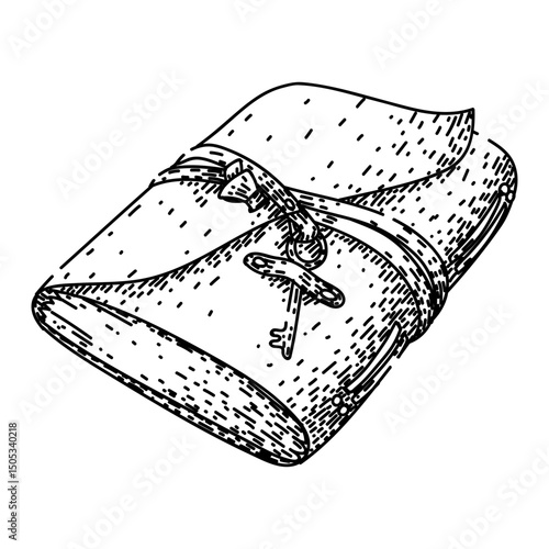 handcrafted leather bound diary sketch hand drawn vector