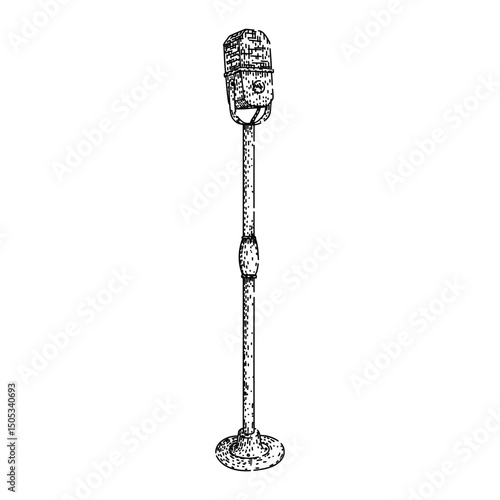 condenser microphone sketch hand drawn vector