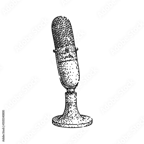 dynamic microphone sketch hand drawn vector