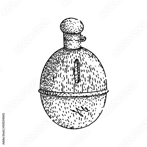 portable pocket flask sketch hand drawn vector