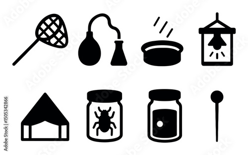 Insect catching and preservation tools with various equipment
