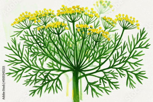 Fresh Herb Watercolor Whispers herb dill isolated watercolor vector illustration svg