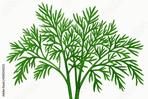 Botanical Brushstrokes in Green herb dill isolated watercolor vector illustration svg
