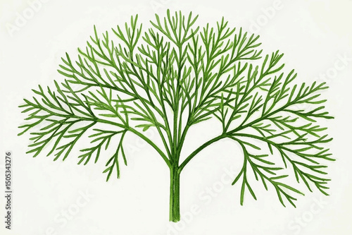 Feathery Dill Flow herb dill isolated watercolor vector illustration svg