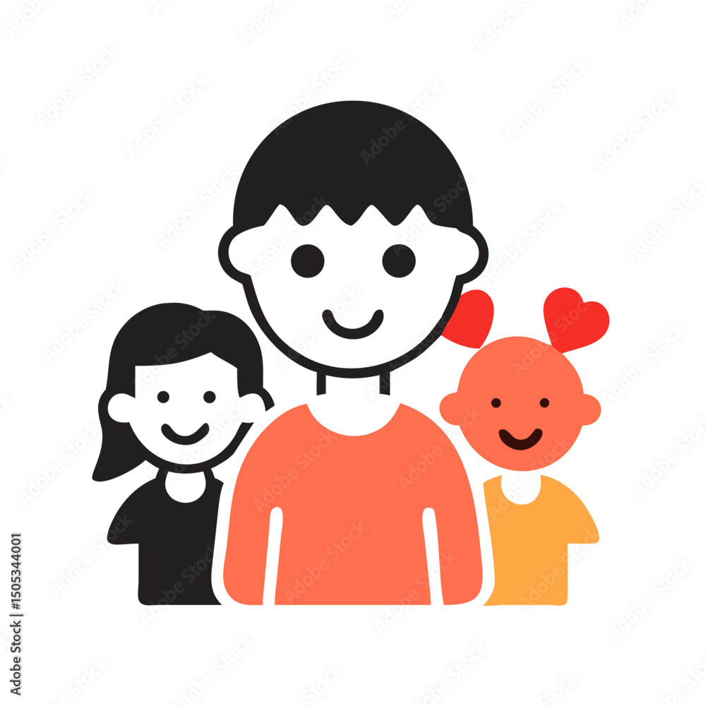 Happy Kids Vector Art – Smiling Children in Outdoor Scene Happy Kids Vector Art – Smiling Children in Outdoor Scene