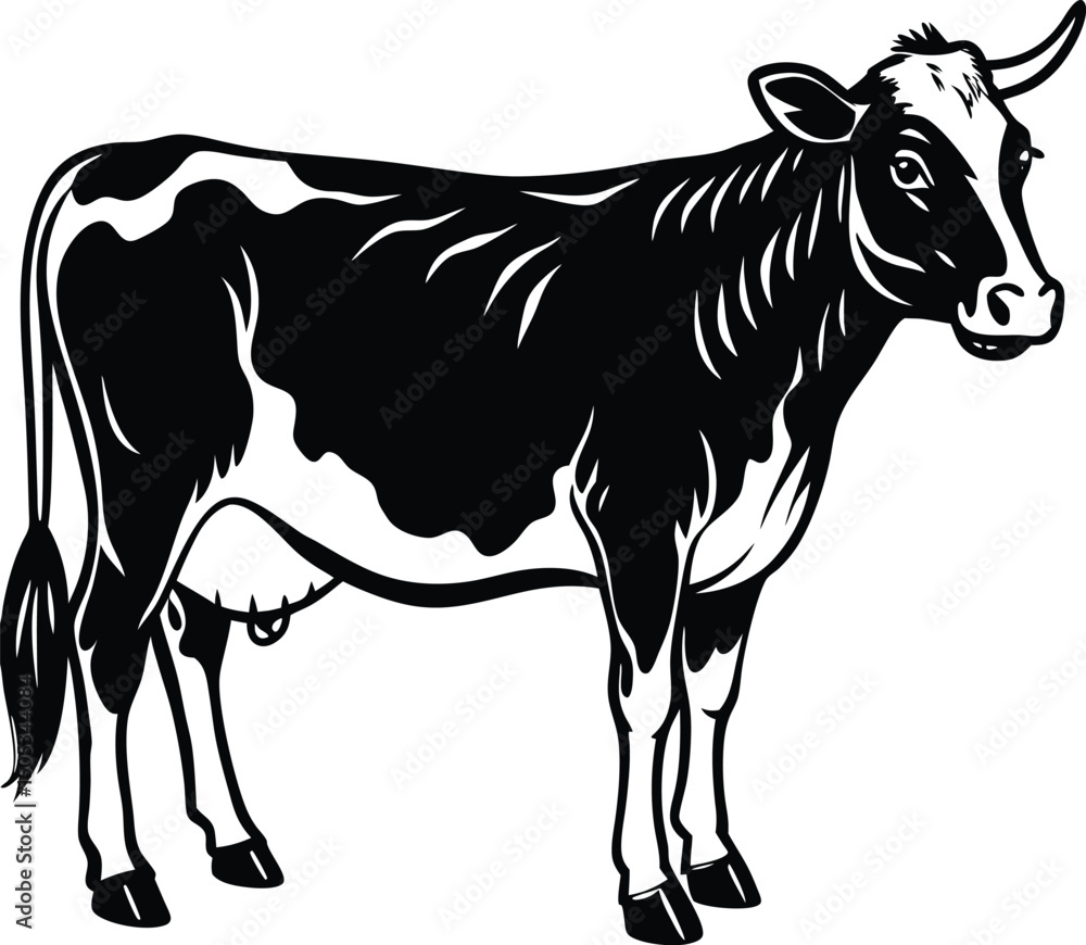 Obraz premium Cow Standing Side Profile
