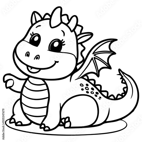 Adorable Baby Dragon Smiling in a Fantasy World