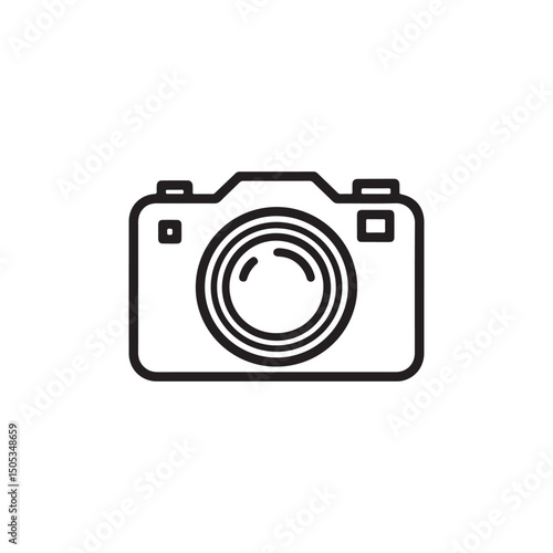 Digital photography equipment with a compact camera lens, an illustration of a modern photographic object