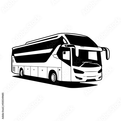 modern bus monochrome design illustration