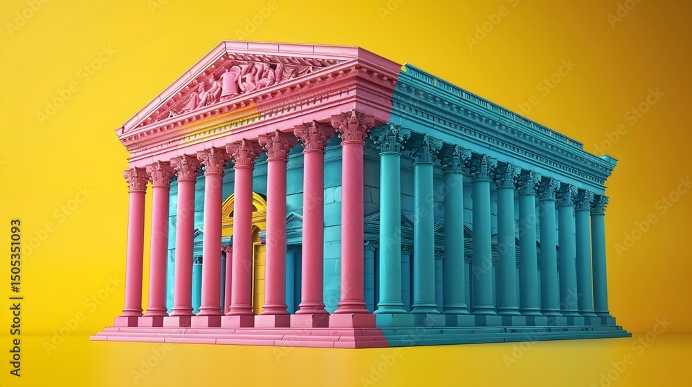 Obraz premium Direct Impact of Inflation on Government Budget and Public Services Depicted in a Vivid D Flat Design