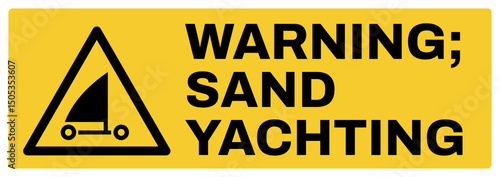warning safety signs v2 uppercase text_warning ; sand yacthting_landscape size 1/2 a4,a3,a2,a1	 
