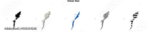 Eilean Siar (Scotland) blank outline map set