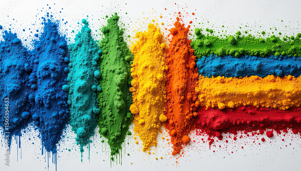 Fototapeta premium Vibrant powder color explosion abstract background in striking shades for artistic designs