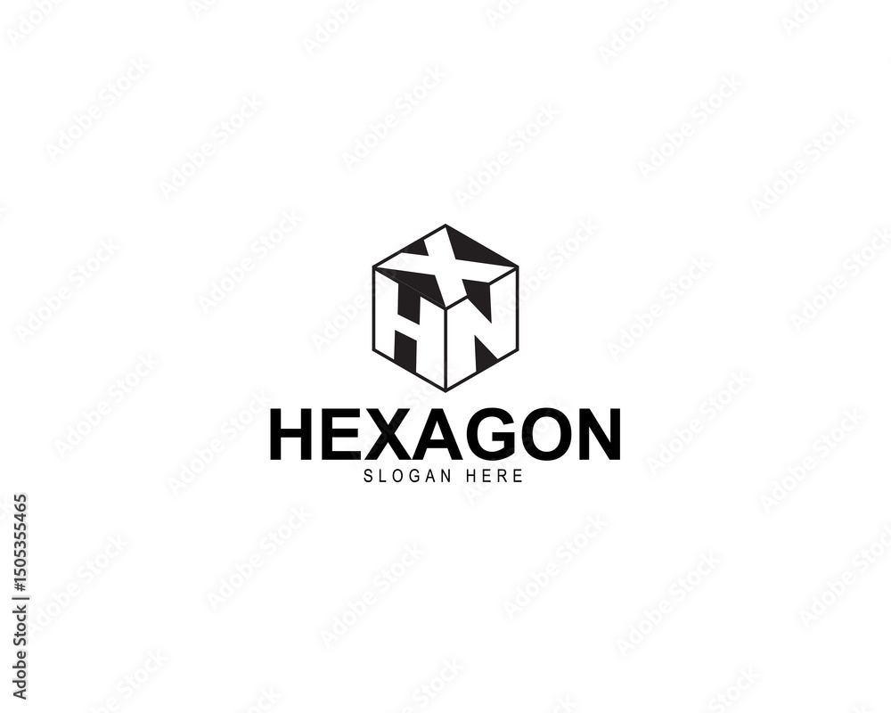 initial H,X,N letter logo design with polygon concept illustration initial H,X,N letter logo design with polygon concept illustration