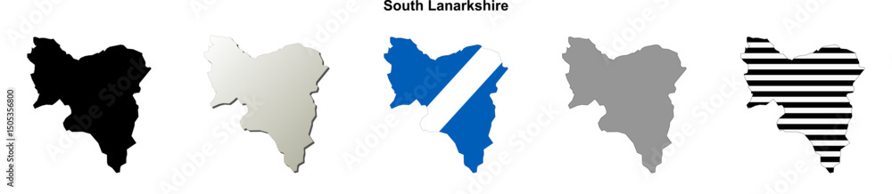 South Lanarkshire (Scotland) blank outline map set South Lanarkshire (Scotland) blank outline map set