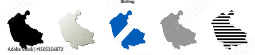 Stirling (Scotland) blank outline map set