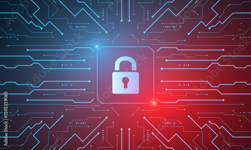 Cyber security technology concept , Shield With Keyhole icon , personal data , vector illustration.	
