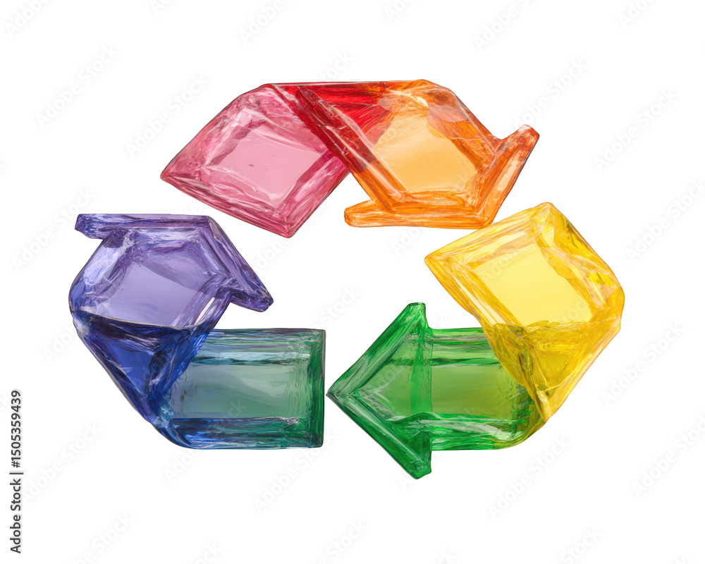 Colorful plastic recycling symbols arranged in circular pattern, showcasing vibrant hues of red, orange, yellow, green, blue, and purple. This emphasizes importance of recycling and sustainability Colorful plastic recycling symbols arranged in circular pattern, showcasing vibrant hues of red, orange, yellow, green, blue, and purple. This emphasizes importance of recycling and sustainability